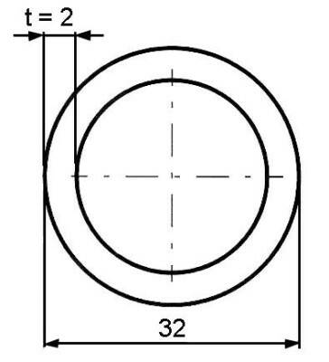Trubka konstrukční 32 x 2 mm
